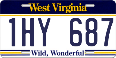 WV license plate 1HY687