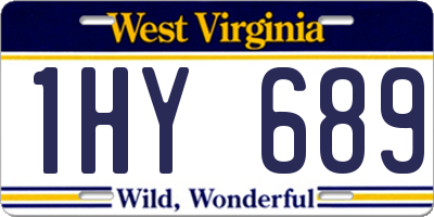 WV license plate 1HY689