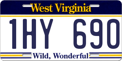 WV license plate 1HY690