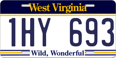 WV license plate 1HY693
