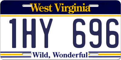 WV license plate 1HY696