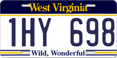 WV license plate 1HY698