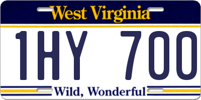 WV license plate 1HY700