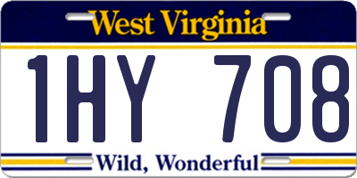 WV license plate 1HY708