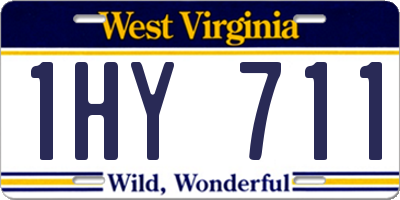 WV license plate 1HY711