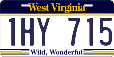WV license plate 1HY715