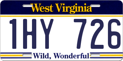 WV license plate 1HY726
