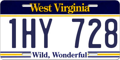 WV license plate 1HY728