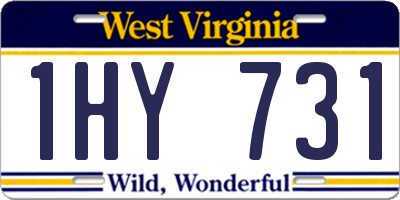 WV license plate 1HY731