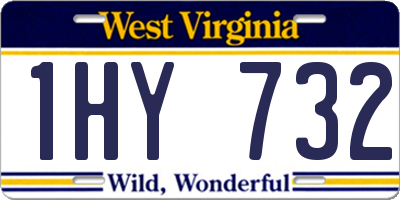 WV license plate 1HY732