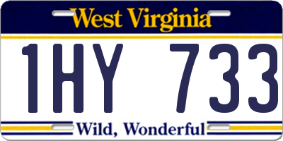 WV license plate 1HY733