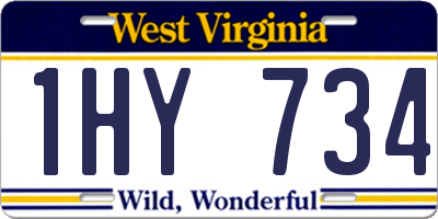 WV license plate 1HY734