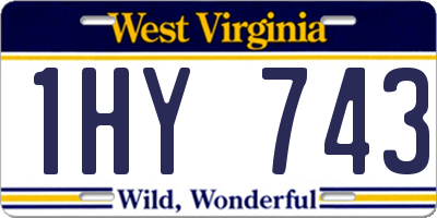 WV license plate 1HY743