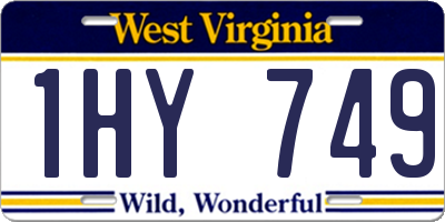 WV license plate 1HY749