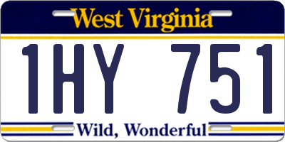 WV license plate 1HY751