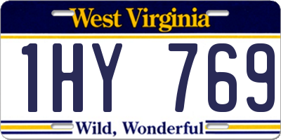 WV license plate 1HY769