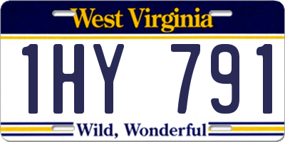 WV license plate 1HY791