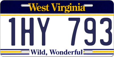 WV license plate 1HY793