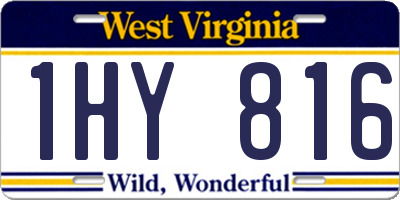 WV license plate 1HY816