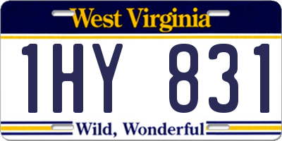 WV license plate 1HY831