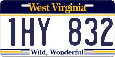 WV license plate 1HY832