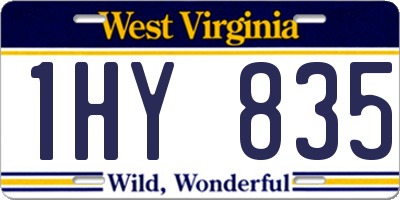 WV license plate 1HY835