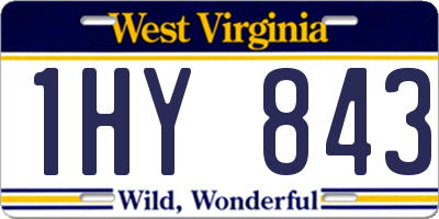 WV license plate 1HY843