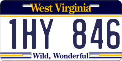 WV license plate 1HY846