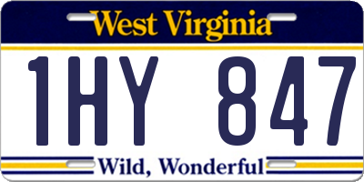 WV license plate 1HY847