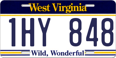 WV license plate 1HY848
