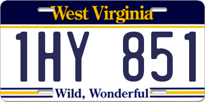 WV license plate 1HY851