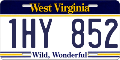 WV license plate 1HY852