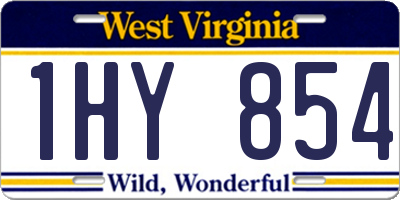 WV license plate 1HY854