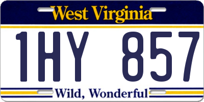 WV license plate 1HY857