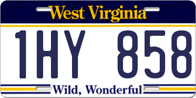 WV license plate 1HY858