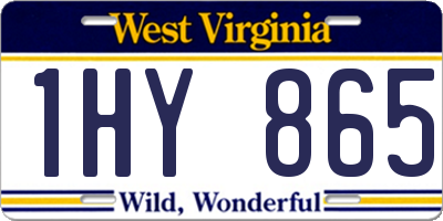 WV license plate 1HY865