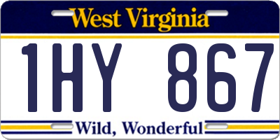 WV license plate 1HY867