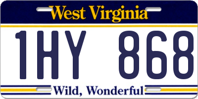 WV license plate 1HY868