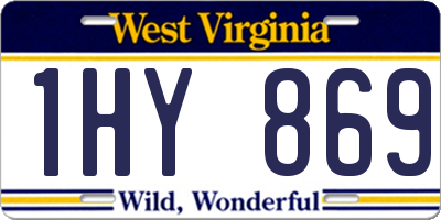 WV license plate 1HY869