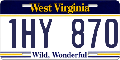 WV license plate 1HY870