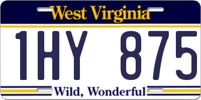 WV license plate 1HY875