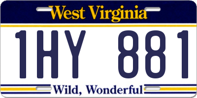 WV license plate 1HY881