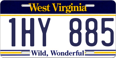 WV license plate 1HY885
