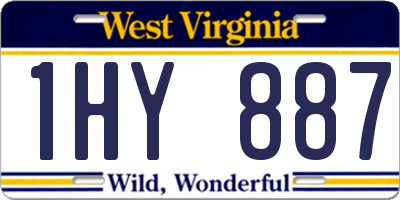 WV license plate 1HY887