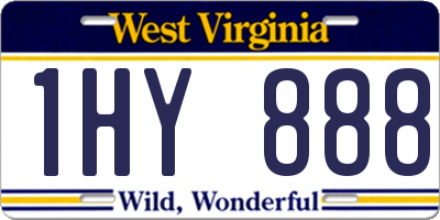 WV license plate 1HY888
