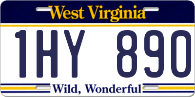 WV license plate 1HY890