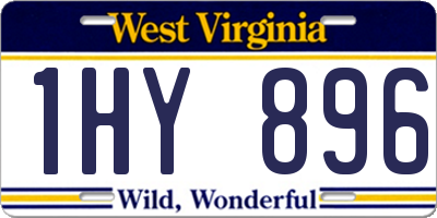 WV license plate 1HY896