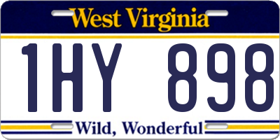 WV license plate 1HY898