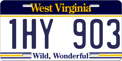WV license plate 1HY903