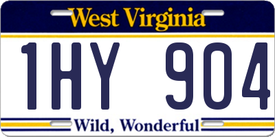 WV license plate 1HY904